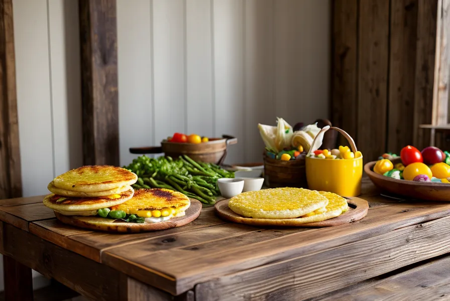 Arepa colombiana junto a una computadora mostrando un curso de nutrición deportiva online